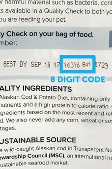 Quality Control Code against toxins dog food & cat food